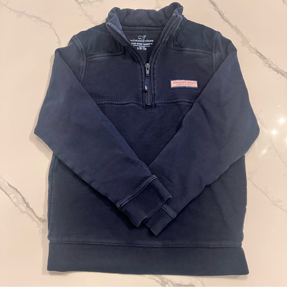 EUC Vineyard Vine Quarter Zip Boys Blue Sweater size S (8-10)